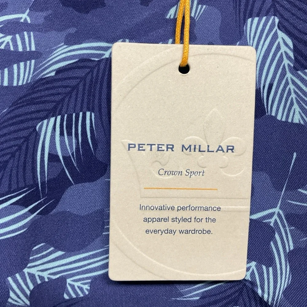 Peter Millar Mens 30 Salem Tropical Camo Performance Shorts $115 Flat Front Blue